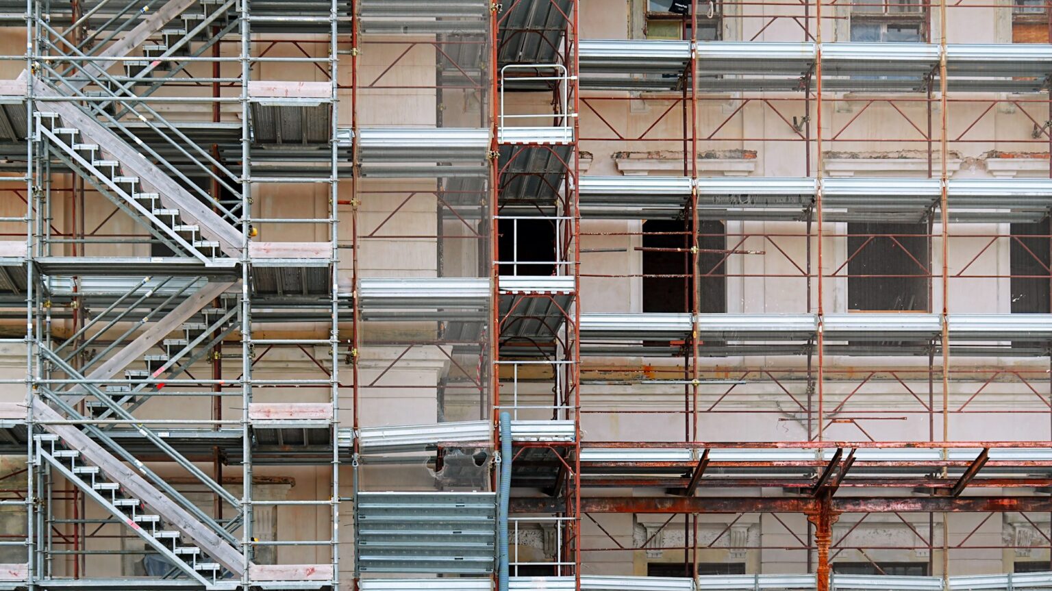 Scaffolding on a building under construction