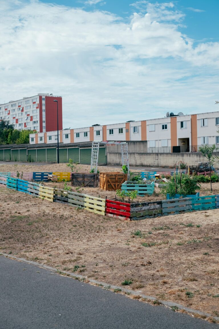 Construction site secured with temporary fencing